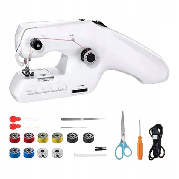 Macchina da cucire a mano portatile leggera con kit completo e doppio filo