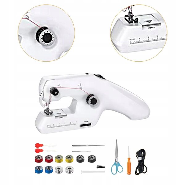 Macchina da cucire a mano portatile leggera con kit completo e doppio filo