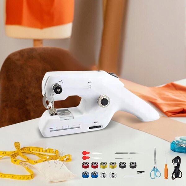Macchina da cucire a mano portatile leggera con kit completo e doppio filo