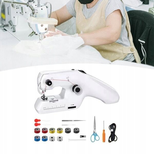 Macchina da cucire a mano portatile leggera con kit completo e doppio filo