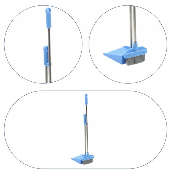 Miniatuur bezem en blik voor poppenhuis 1:12 blauw in PLA