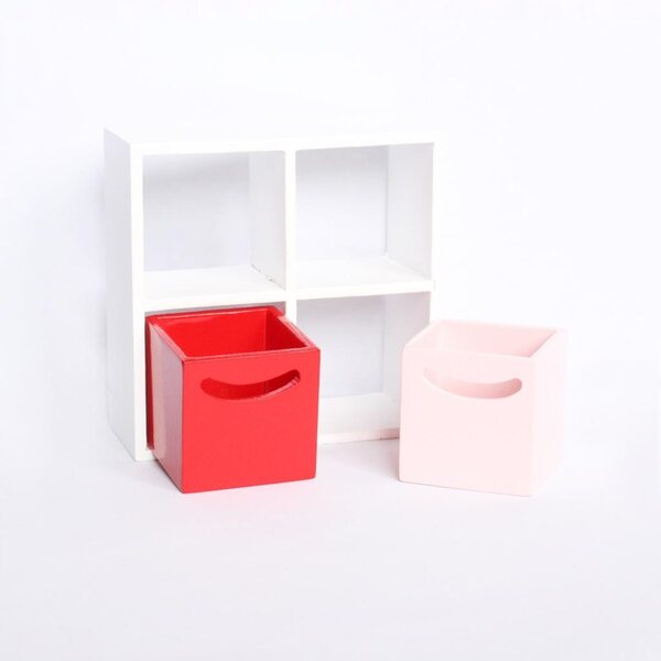 Miniatur-Polla und Schrank mit Holzschubladen für Puppenhaus 1/12