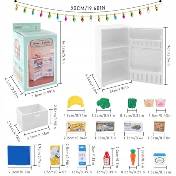 Set 18 Miniature Accessori Cucina per Casa delle Bambole in Plastica Sicura