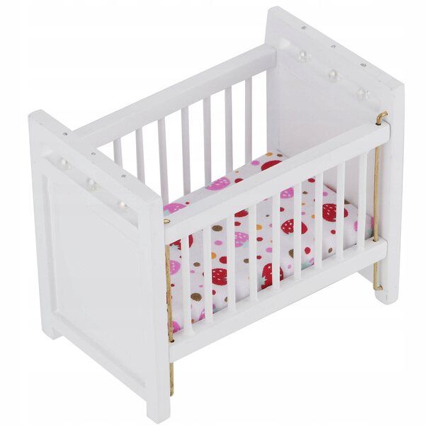 Lit miniature en bois pour maison de poupée avec matelas à l'échelle 1:12