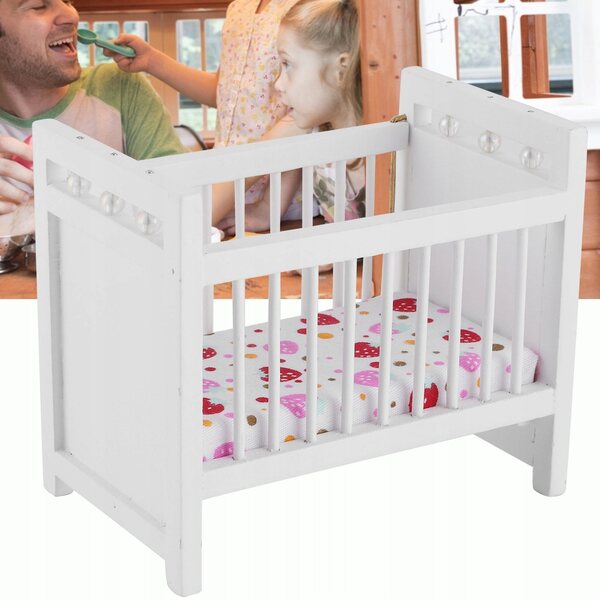 Lit miniature en bois pour maison de poupée avec matelas à l'échelle 1:12