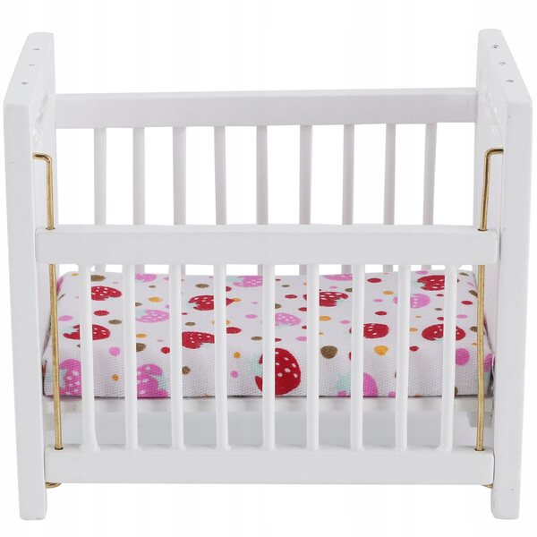 Lit miniature en bois pour maison de poupée avec matelas à l'échelle 1:12