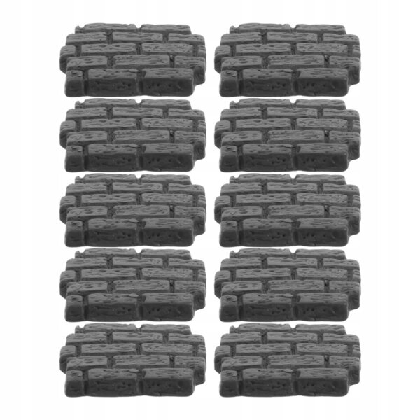 Set 10 Mini Mattoni Grigi Decorativi per Miniature e DiY Realistici