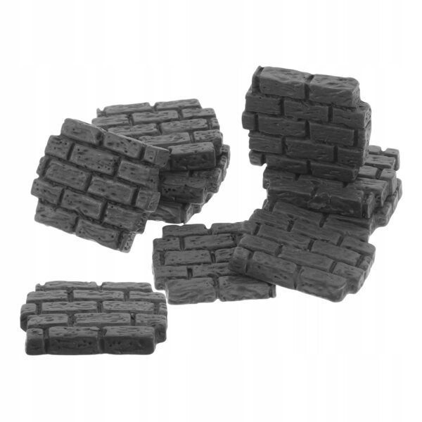 Set 10 Mini Mattoni Grigi Decorativi per Miniature e DiY Realistici