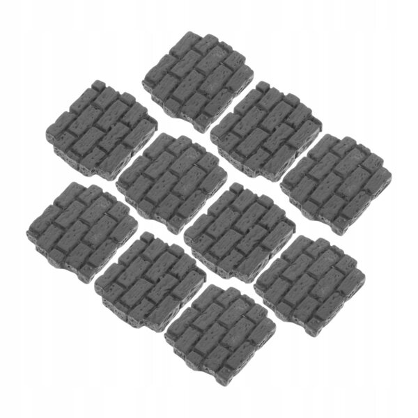 Set 10 Mini Mattoni Grigi Decorativi per Miniature e DiY Realistici