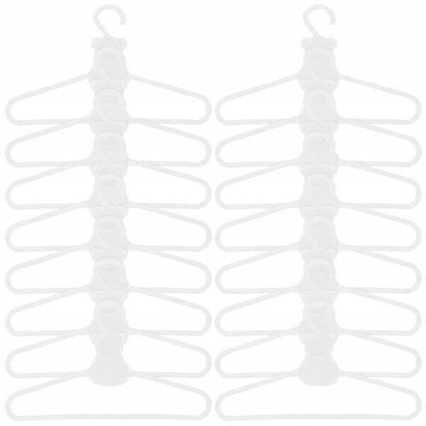 20 weiße Mini-Kleiderbügel für Puppenhäuser aus Kunststoff 9,2 x 5,3 cm