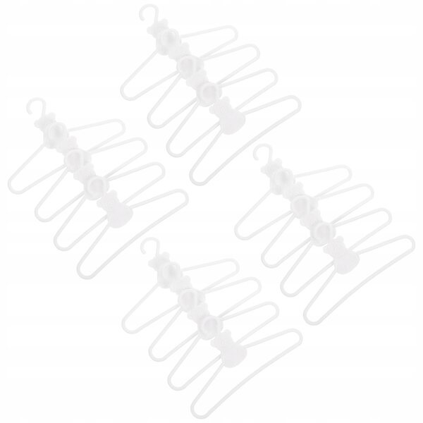 20 weiße Mini-Kleiderbügel für Puppenhäuser aus Kunststoff 9,2 x 5,3 cm