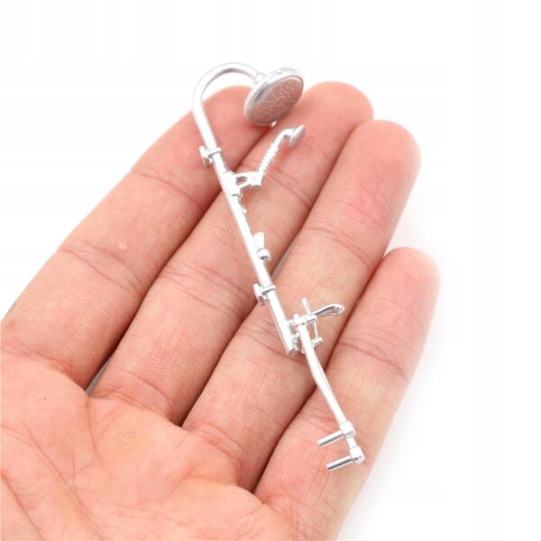 Accessorio realistico per casa delle bambole 1:12, doccia in plastica 11 cm
