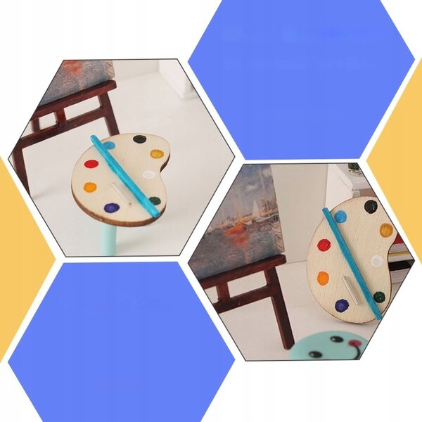 Mini palette in legno per casa in miniatura con 3 scomparti design elegante