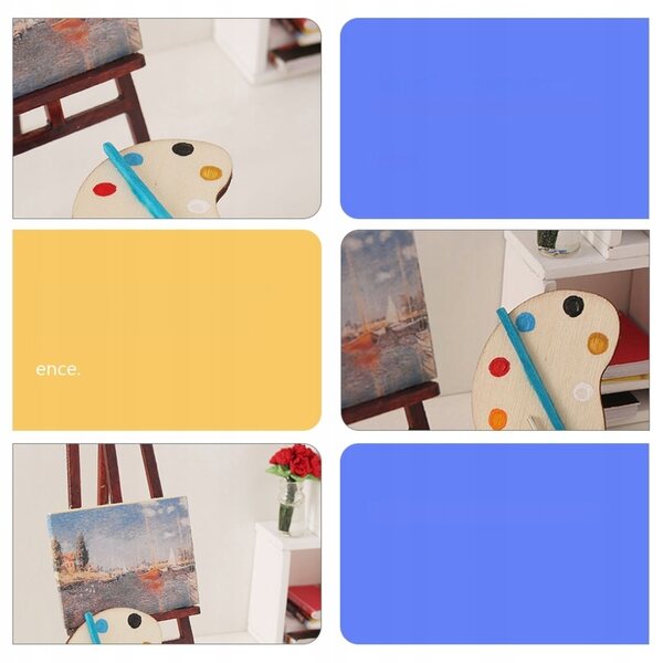 Mini palette in legno per casa in miniatura con 3 scomparti design elegante