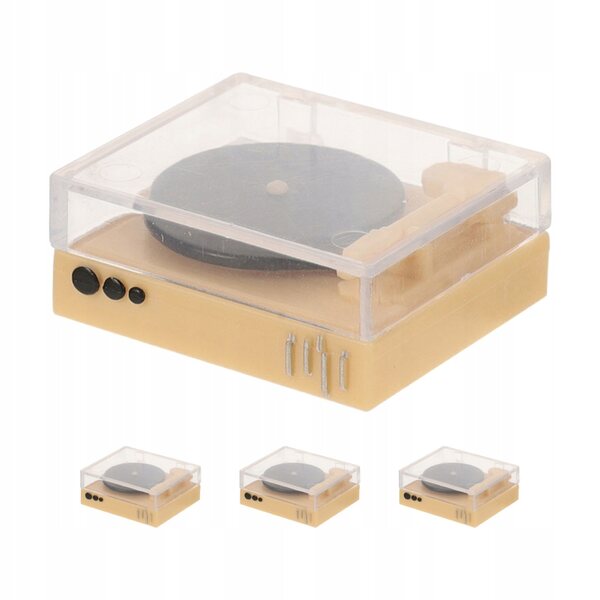 4 SZT. MINI GRAMOFON W STYLU RETRO DO DEKORACJI DOMKU