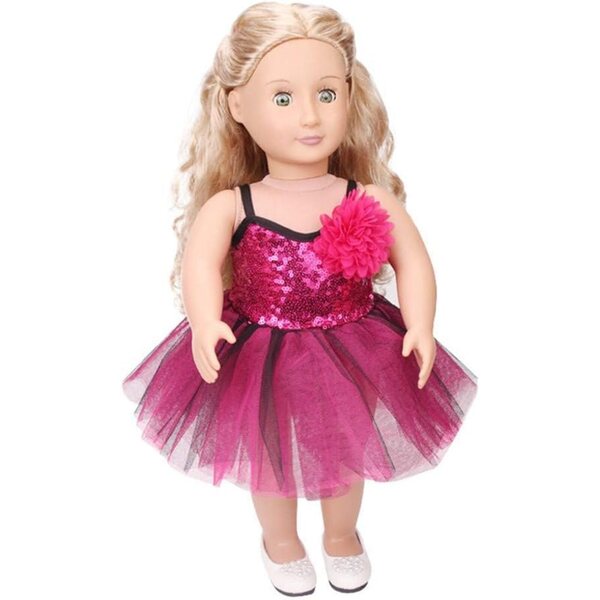 Abito in pizzo con copricapo floreale per bambola americana da 46 cm (18 pollici)