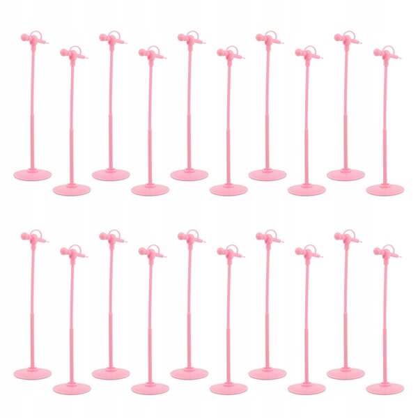 Set 25 microfoni giocattolo rosa con supporto per giochi e decorazioni bambini