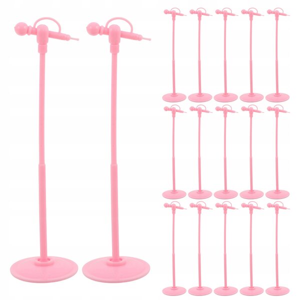 Set 25 microfoni giocattolo rosa con supporto per giochi e decorazioni bambini