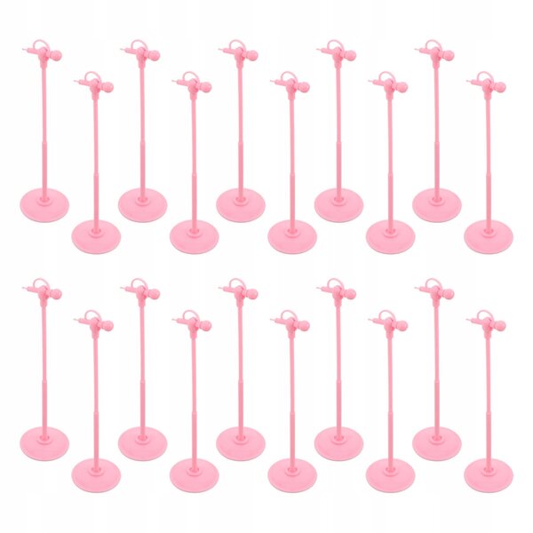 Set 25 microfoni giocattolo rosa con supporto per giochi e decorazioni bambini