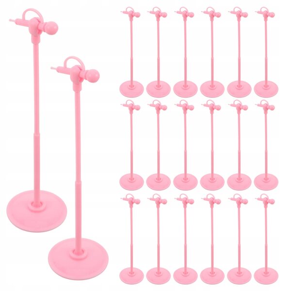 Set 25 microfoni giocattolo rosa con supporto per giochi e decorazioni bambini