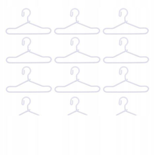 Mini appendini bianchi per abiti bambole, set 40 pezzi 4x2,2x0,1 cm