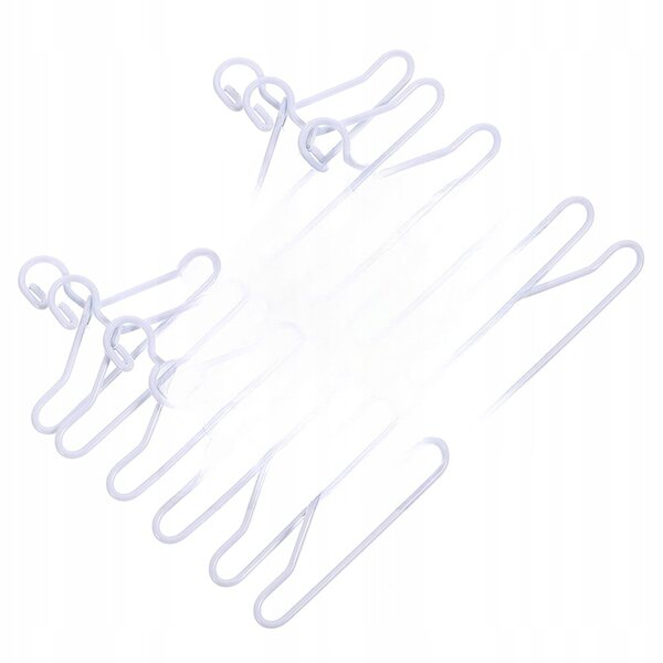Mini appendini bianchi per abiti bambole, set 40 pezzi 4x2,2x0,1 cm
