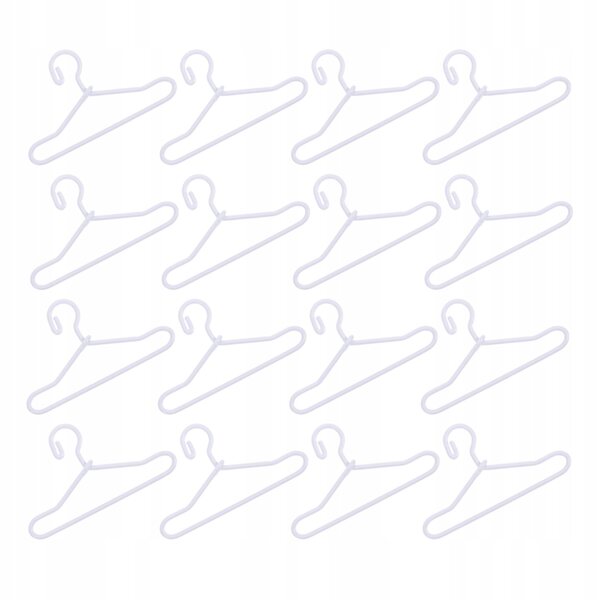 Mini appendini bianchi per abiti bambole, set 40 pezzi 4x2,2x0,1 cm