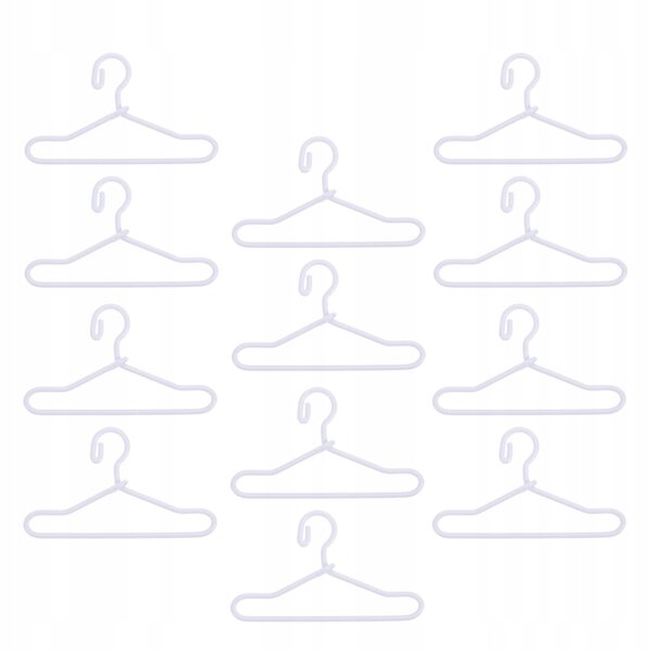 Mini appendini bianchi per abiti bambole, set 40 pezzi 4x2,2x0,1 cm
