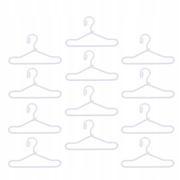 Mini appendini bianchi per abiti bambole, set 40 pezzi 4x2,2x0,1 cm