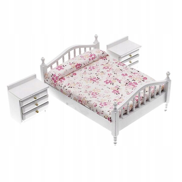 Set Miniature Mobili per Casa delle Bambole Soppalco in Legno 1:12 Camera da Letto