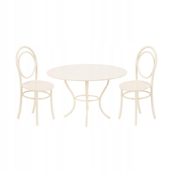 Set Miniature Mobili da Giardino per Casa delle Bambole 1:12 Tavolo e Sedie Bianchi