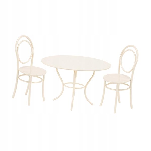 Set Miniature Mobili da Giardino per Casa delle Bambole 1:12 Tavolo e Sedie Bianchi