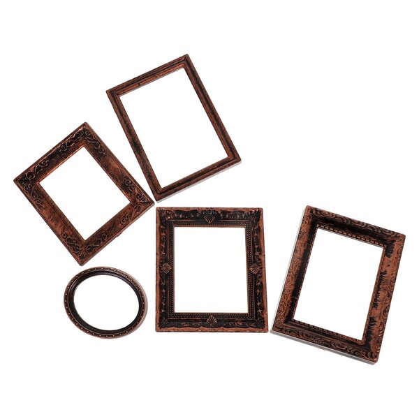 Set 5 Mini Cornici Vintage in Plastica per Dollhouse in Scala 1:12