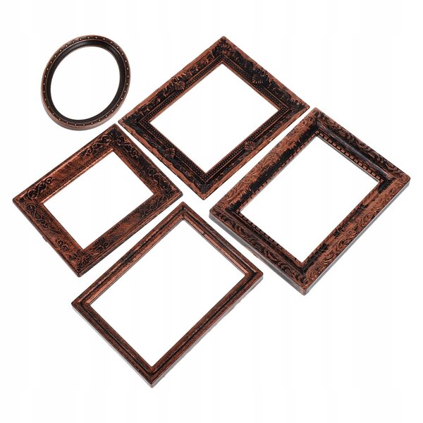 Set 5 Mini Cornici Vintage in Plastica per Dollhouse in Scala 1:12