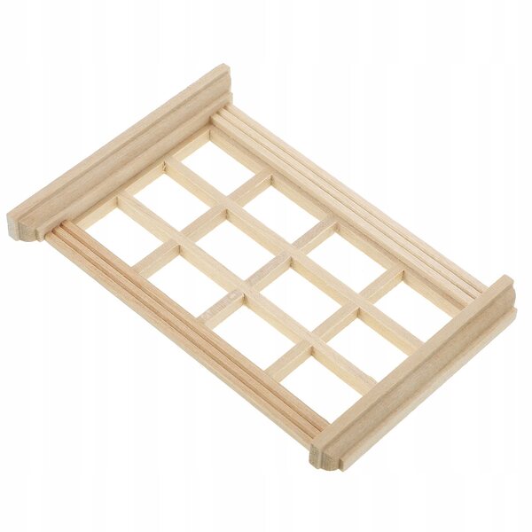 Mini finestra in legno per casa delle bambole, decorazione artigianale 11,5x7,5 cm
