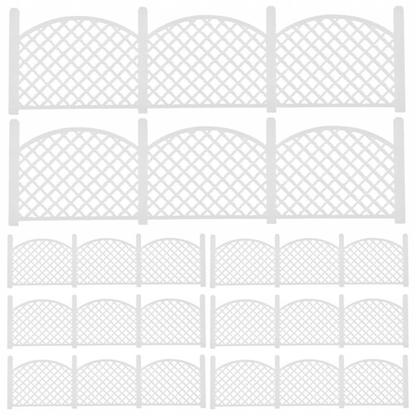 Mini weiße Zierzäune für Miniaturgärten, 8-teiliges Set