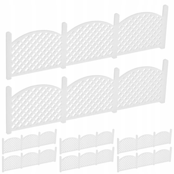 Mini weiße Zierzäune für Miniaturgärten, 8-teiliges Set