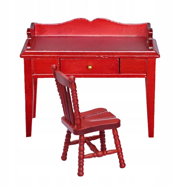 Miniatura Mobile in Legno Rosso per Decorazione Casa e Bambini