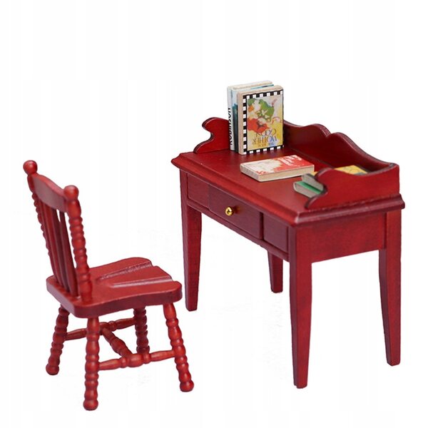 Miniatura Mobile in Legno Rosso per Decorazione Casa e Bambini