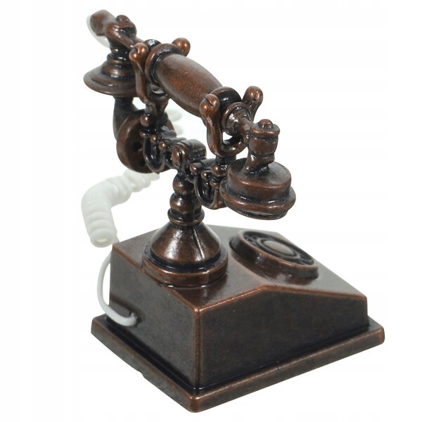Mini-retrotelefoonmodel in metalen vintage decoratie voor huis en bureau
