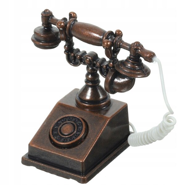 Mini-retrotelefoonmodel in metalen vintage decoratie voor huis en bureau