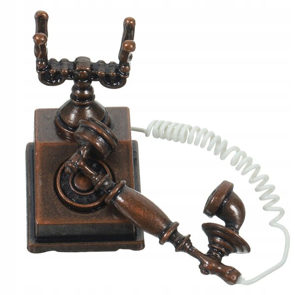 Mini-retrotelefoonmodel in metalen vintage decoratie voor huis en bureau