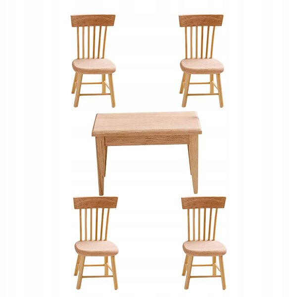 Mini-Set aus Tisch und Stühlen aus Holz für die Spielzeugküche, widerstandsfähig und sicher