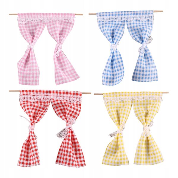 Set 4 Mini Tende Realistiche in Tessuto per Casa delle Bambole - Decorazioni DIY