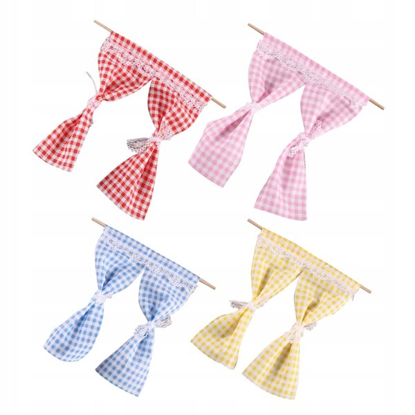 Set 4 Mini Tende Realistiche in Tessuto per Casa delle Bambole - Decorazioni DIY