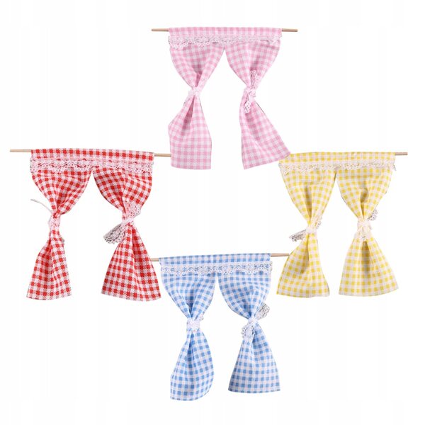 Set 4 Mini Tende Realistiche in Tessuto per Casa delle Bambole - Decorazioni DIY