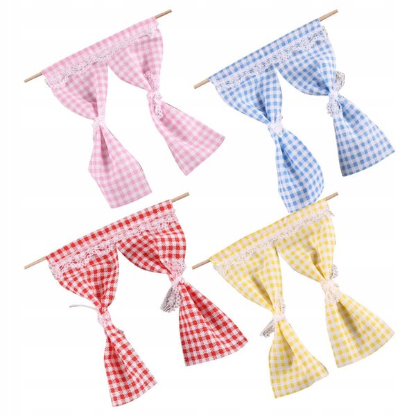 Set 4 Mini Tende Realistiche in Tessuto per Casa delle Bambole - Decorazioni DIY