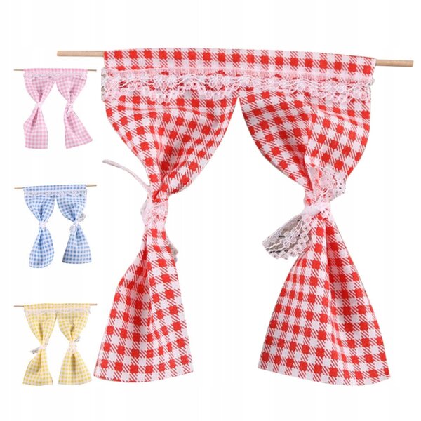 Set 4 Mini Tende Realistiche in Tessuto per Casa delle Bambole - Decorazioni DIY