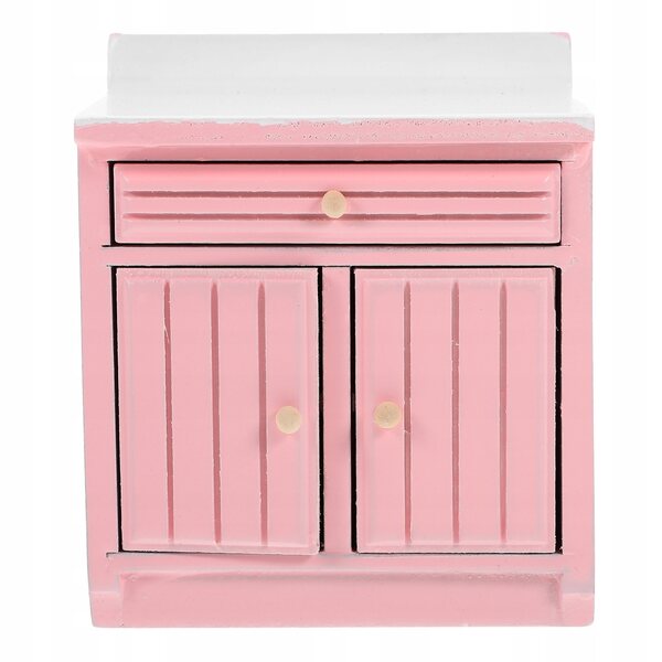 Mini mobiletto cucina rosa in legno per decorazioni casa delle bambole