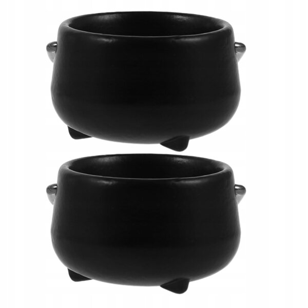 Miniatura 2 Pezzi Cauldron Nero per Casa delle Bambole e Decorazioni Halloween